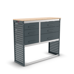 Worktop Module - 6 Drawer Unit - 1250w x 435d x 1050h 